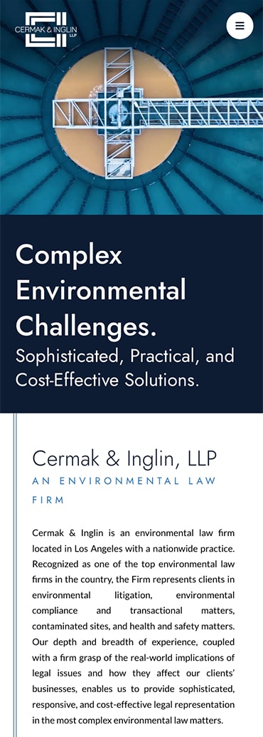 Responsive Mobile Attorney Website for Cermak & Inglin, LLP